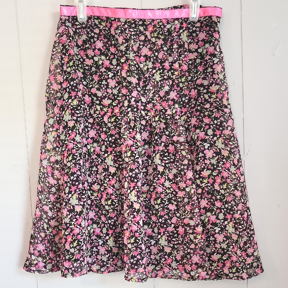 🌴 NWOT Cato Girls Floral Pink and Black Skirt